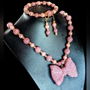 Pink Beads Jewelry Set
